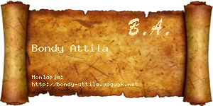 Bondy Attila névjegykártya